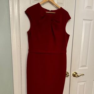 Maggy London Burgundy Sleeveless Midi Dress